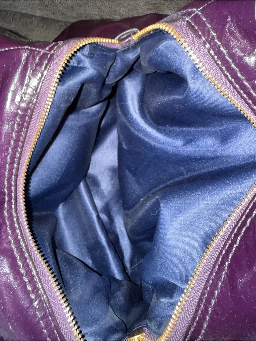 Vintage Coach Madison Maggie Hobo Purple Patent Shoulder Bag